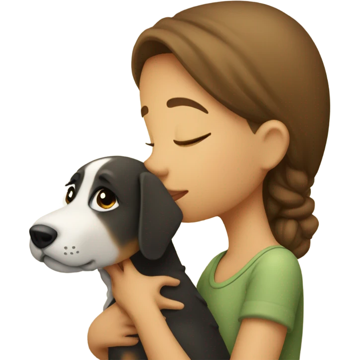 Girl kissing dog emoji