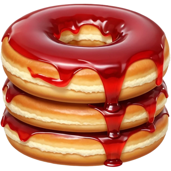 Jelly filled donut cut in half emoji