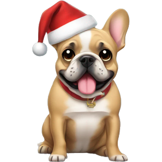 Frenchie Christmas lights emoji