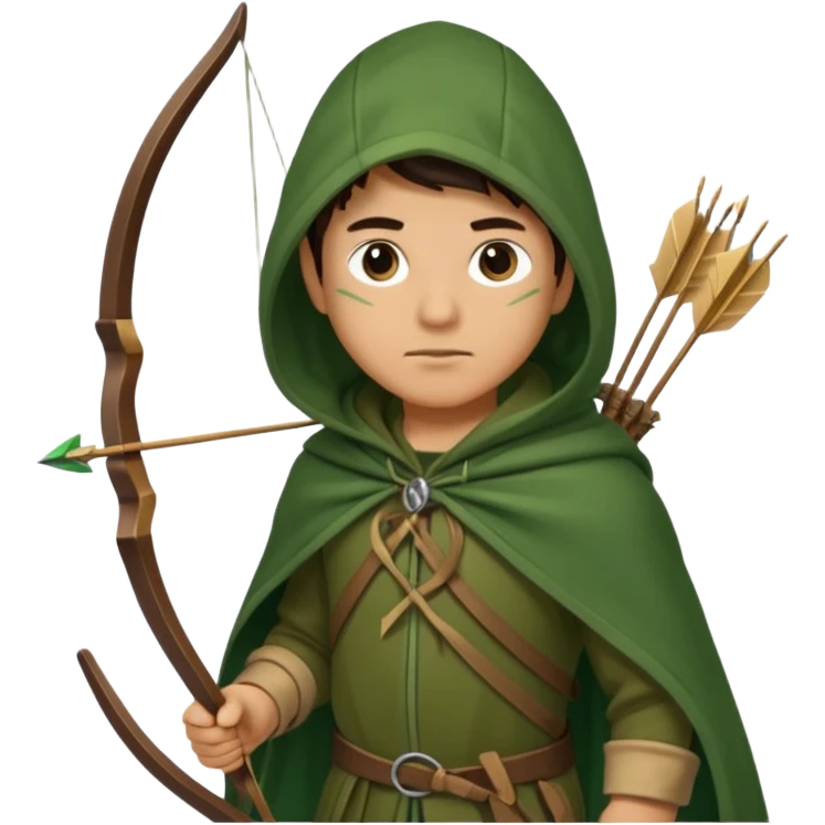 The classic image of a hunter carrying a bow and arrow emoji
