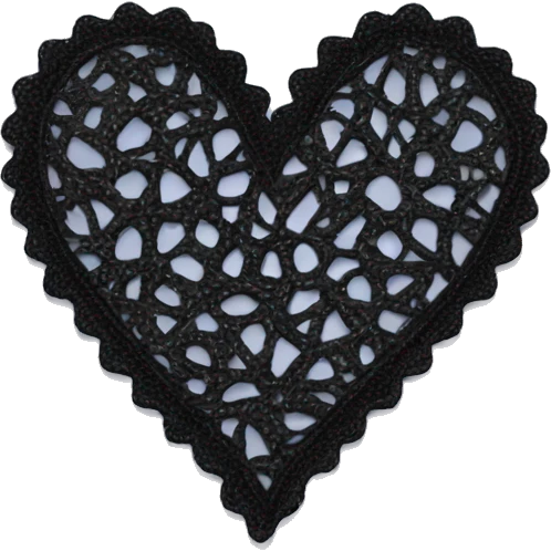 black lacy heart emoji
