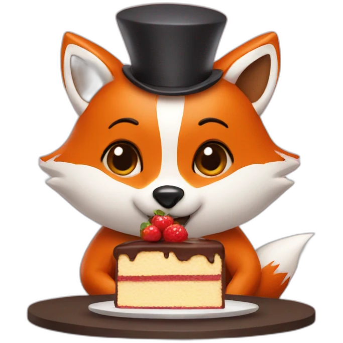 fox offering cake emoji