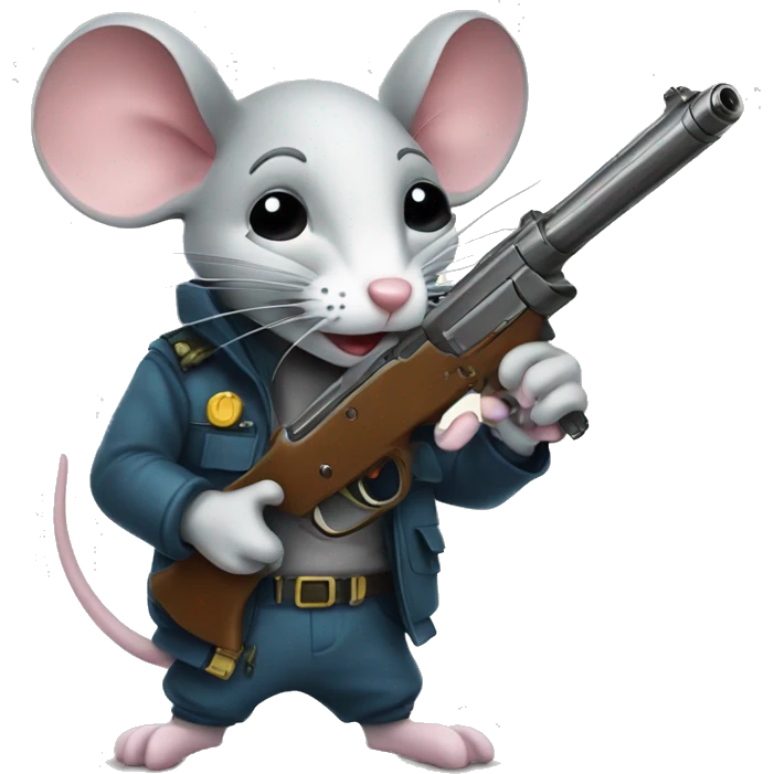 Mouse with a gun emoji