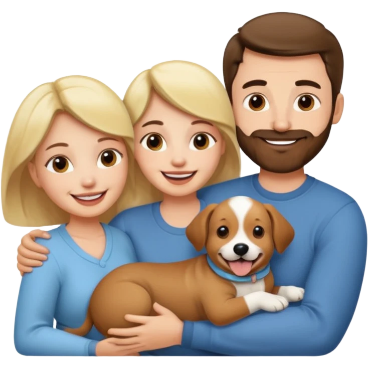 Maman papa avec son bébé chien emoji
