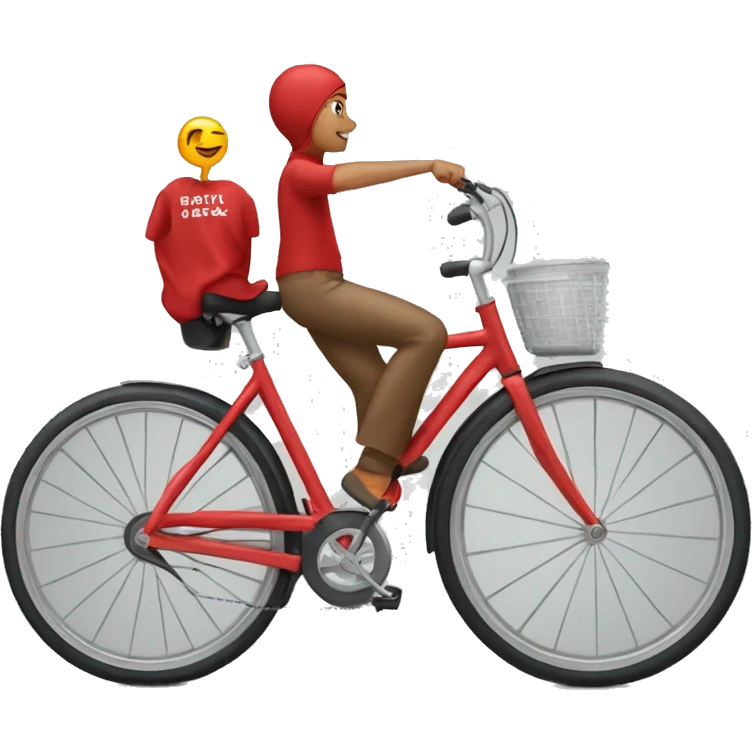 Chat rouge en survêtement sur un vélo  emoji