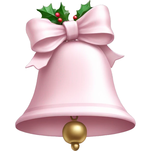 pale pink christmas bell with a white bow emoji