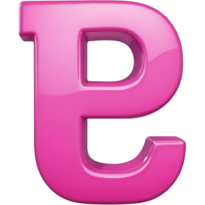 mix color pinks 3d letter p emoji