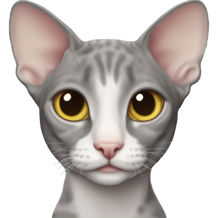 gray cat cornish rex emoji