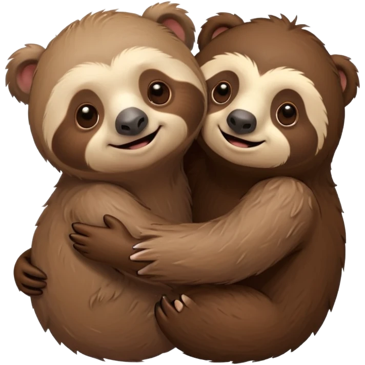 a sloth and a bear hugging emoji