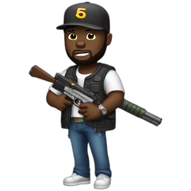 50cent with a toy gun emoji