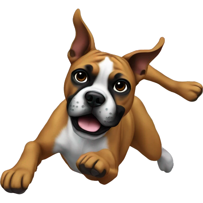 Boxer Dog flying through space  emoji