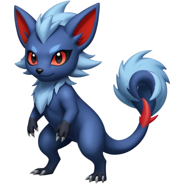 Exotic colorful cool handsome elemental exotic Zorua-Absol-Salandit-fusion (full body) emoji
