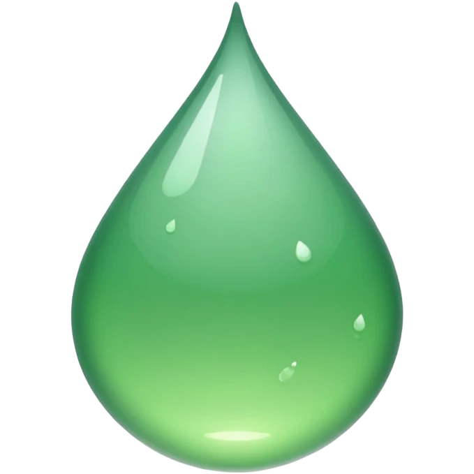 Gota de agua de color verde sólido emoji