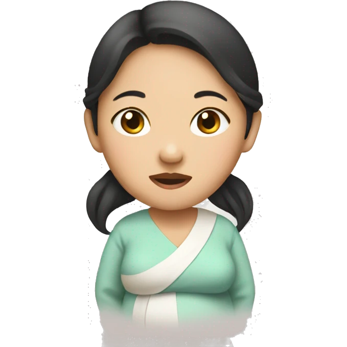 pregnant Asian lady emoji