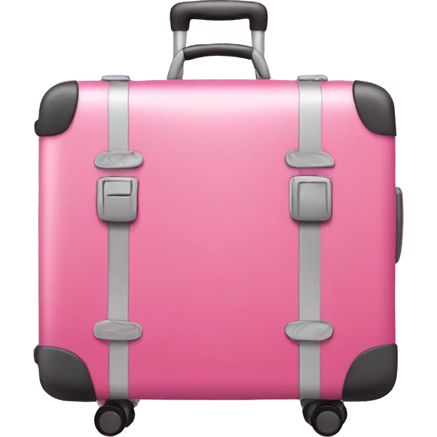 Pink suit case with handle and wheels  emoji