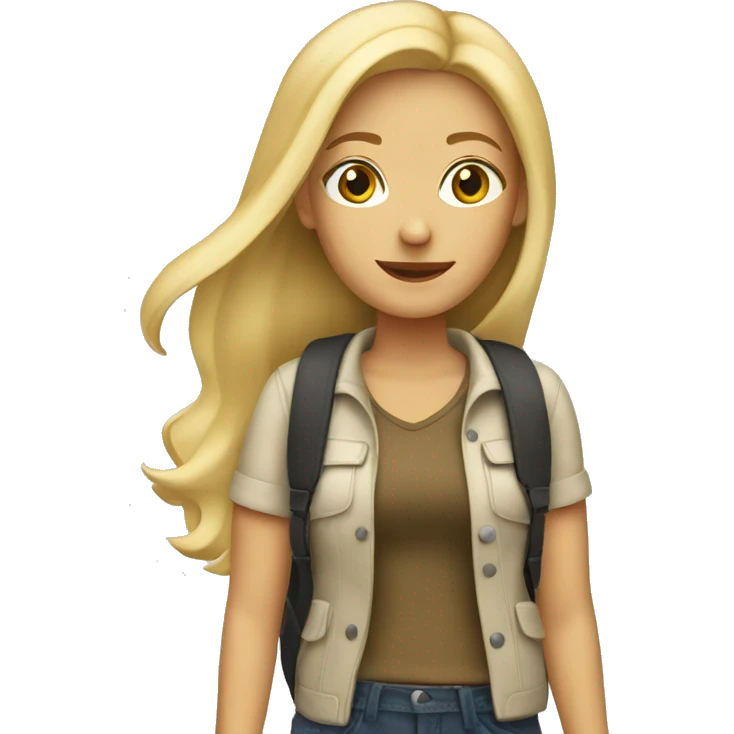 Blonde girl traveling  emoji