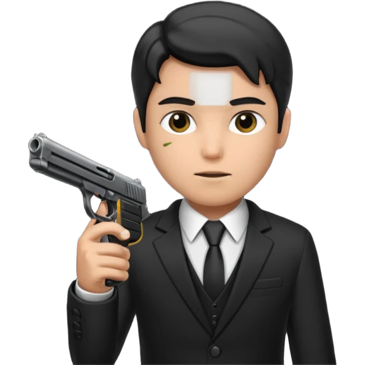 mafia human in black with a gun emoji