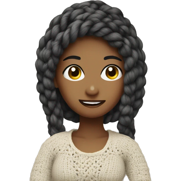 Crochet girl yarn emoji