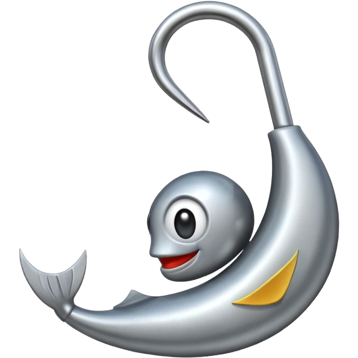 fishing hook emoji, cartoonish emoji