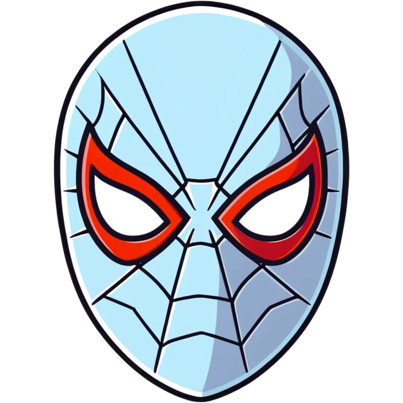 cartoon sticker style Spider-man mask emoji
