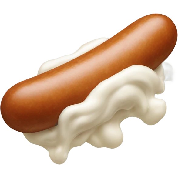 Sausage covered in white cream emoji