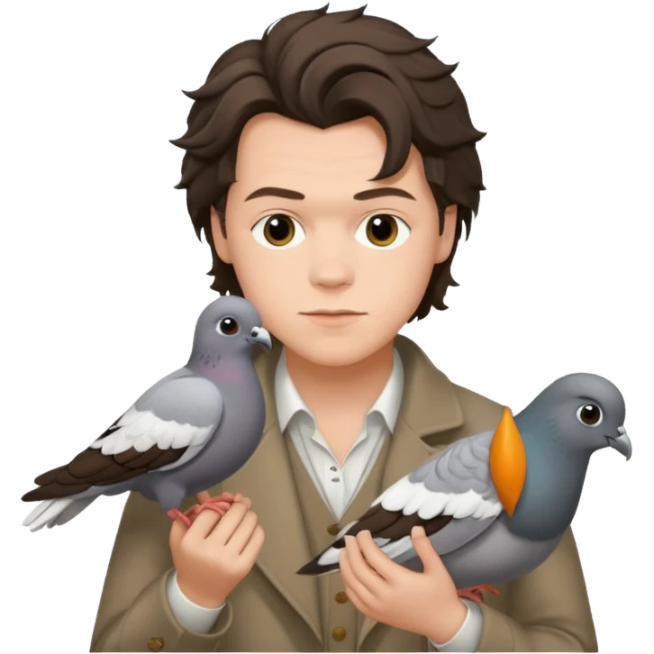 harry styles holding a pigeon emoji