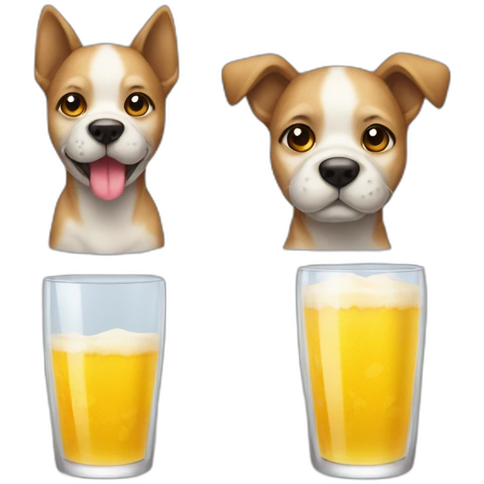 Chien a la plage avec un verre emoji