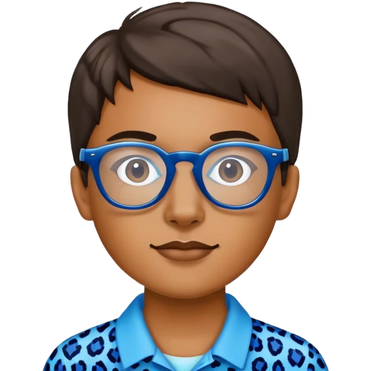The blue leopard wear galss emoji