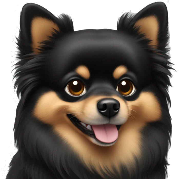 Pomeranian black dog emoji