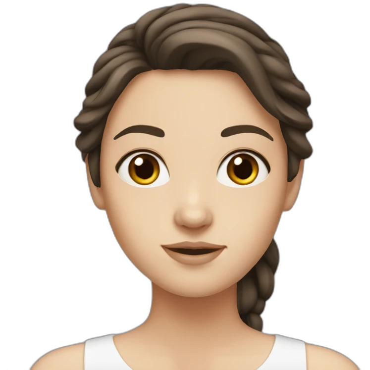 white girl with dark brown hair emoji