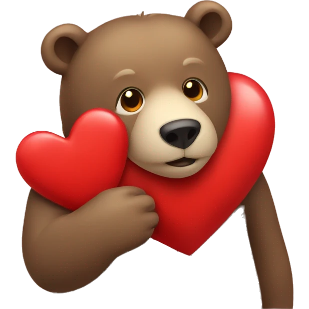 Bear that is holding a red heart  emoji