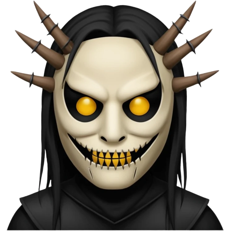 Um emoji gotico com a máscara de espinhos fo integrante do slipknot joey jordison emoji