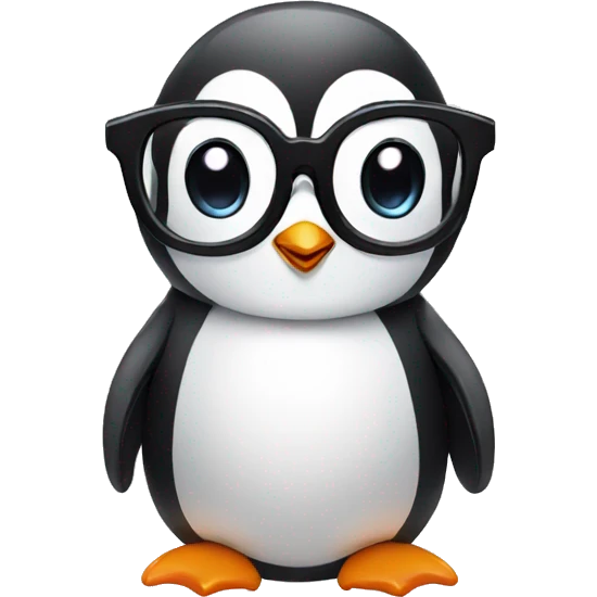 penguin with glasses emoji