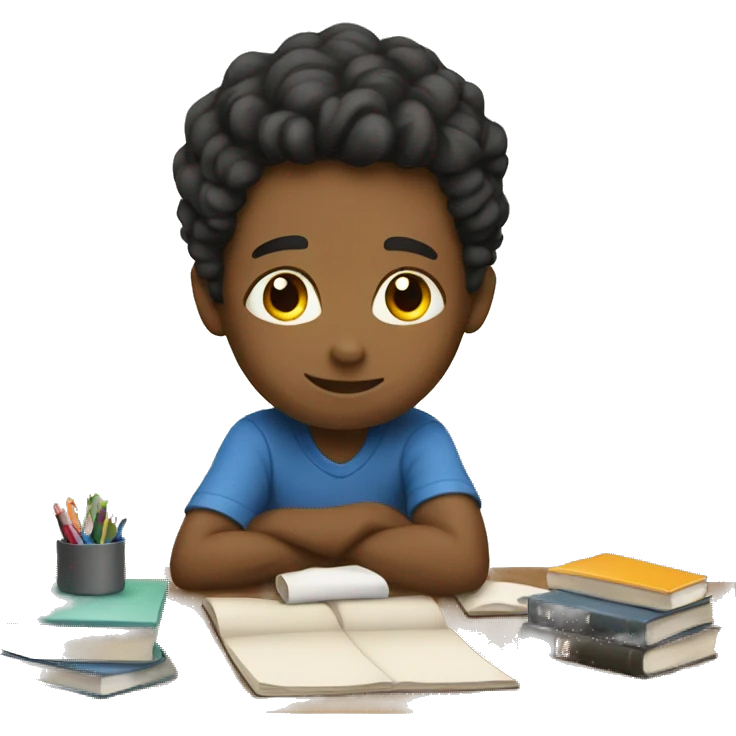 boy doing homework emoji