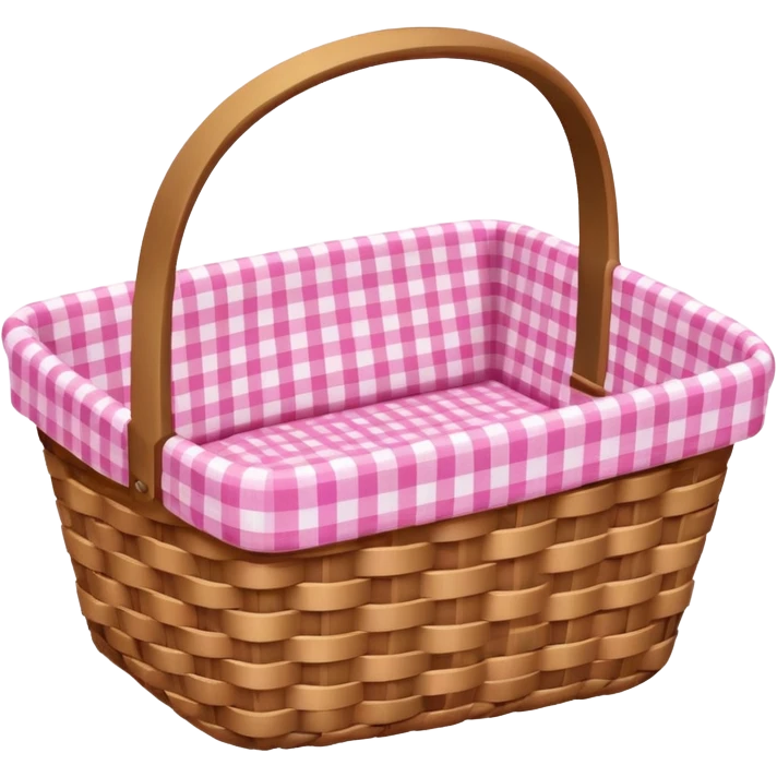 pink gingham fabric  basket   emoji