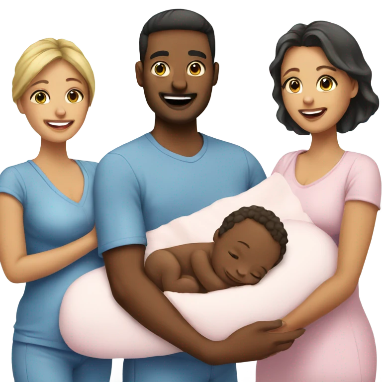 couple welcoming the birth of their baby  emoji