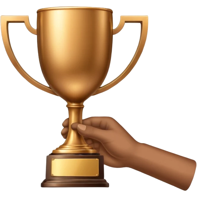 hand holding trophy emoji
