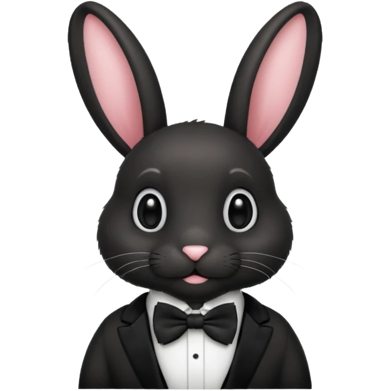 black bunny with bowtie emoji