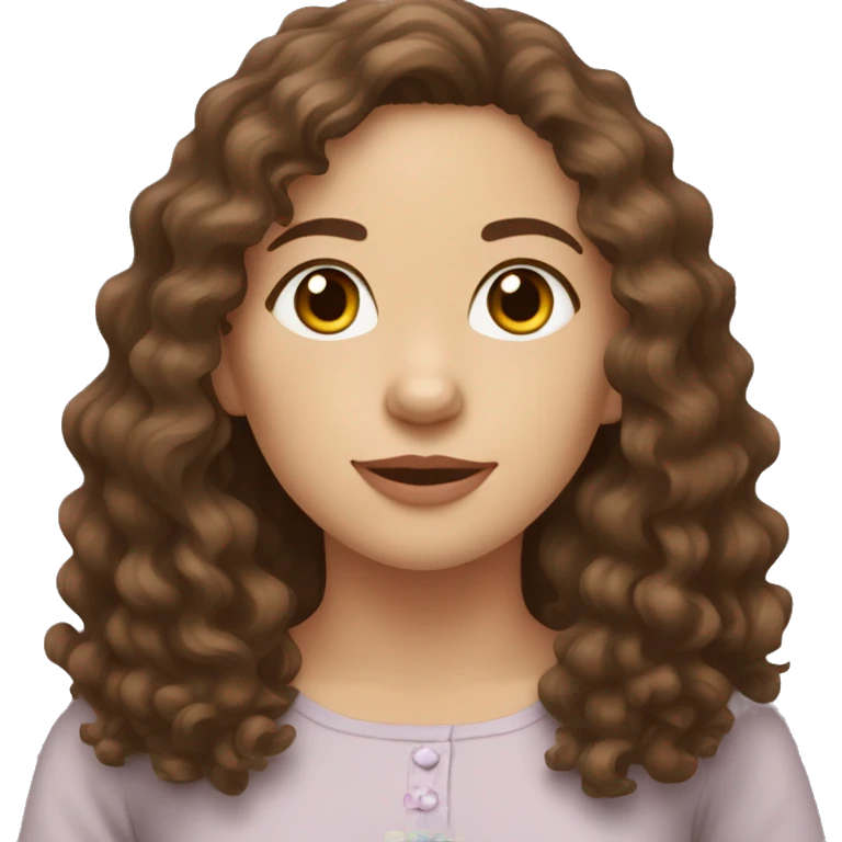 Brunette wavy haired woman with LAGOTTo ROMAGNOLO  emoji