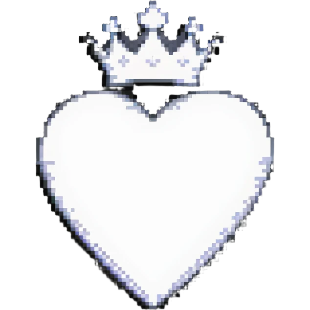 white heart with a crown on top emoji