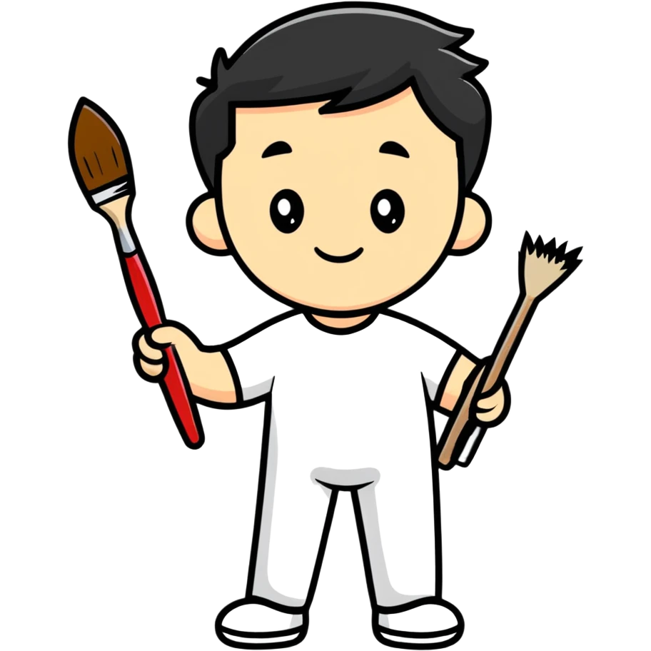 artist character holding a paintbrush emoji