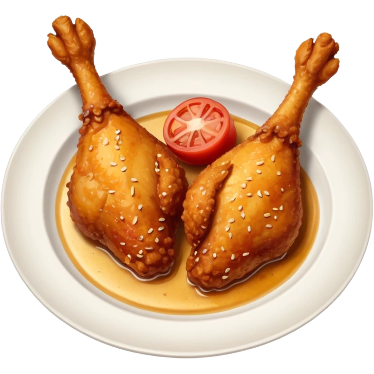 crispy chickens legs on the plate emoji