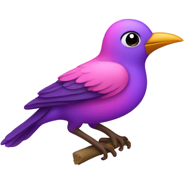 A pink and purple Springbird  emoji