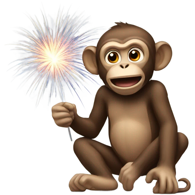 A monkey with fireworks emoji