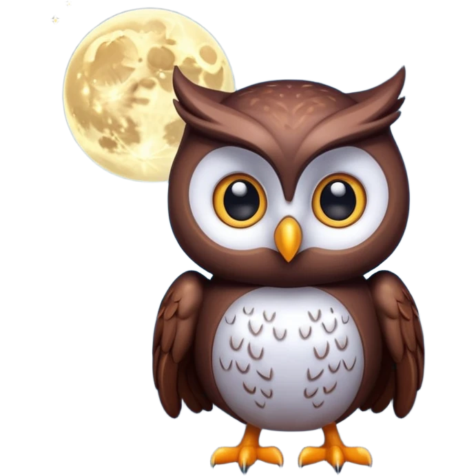3D symbolizing night owl, late night food order, moon and food theme, cute and modern, soft lighting, glossy, isolated, no background
 emoji