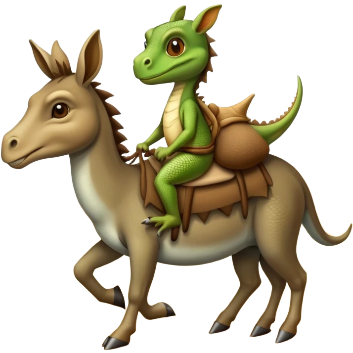 Lizard riding a donkey emoji