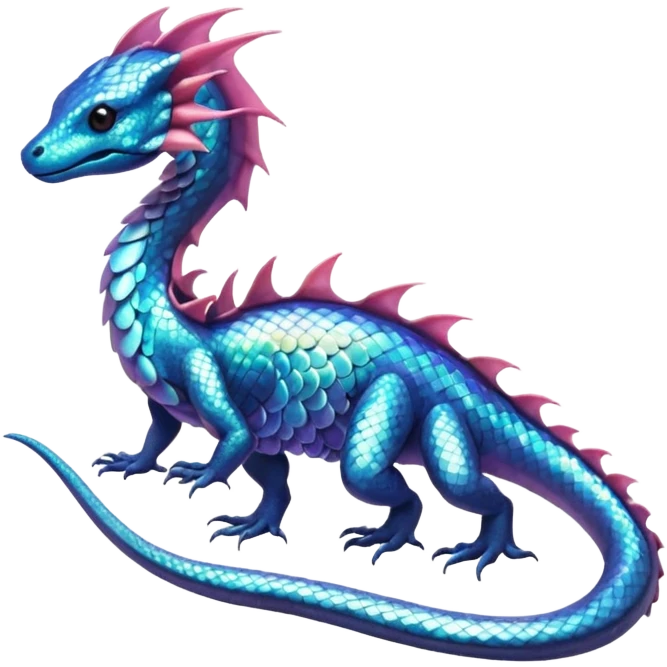 Shiny beautiful gorgeous ethereal Scaley Exotic Salandit-Dragonair-Fakémon-hybrid-creature (full body) emoji