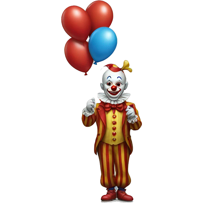 Clown holding red balloon emoji