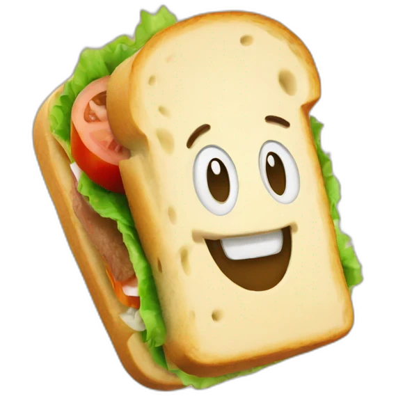 sandwich avec un visage emoji