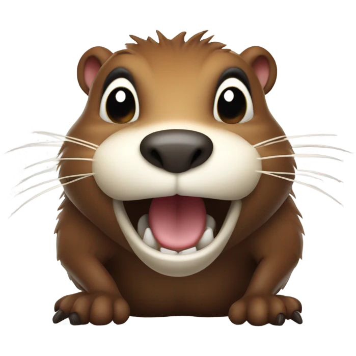 Laughing beaver emoji